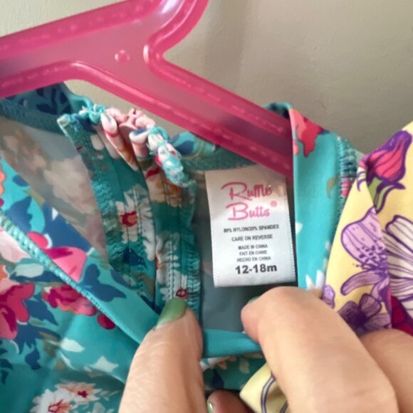 Pair of Ruffle Butts Girls Long Sleeve Swimsuits- Size 12-18m‎ - Picture 2 of 4